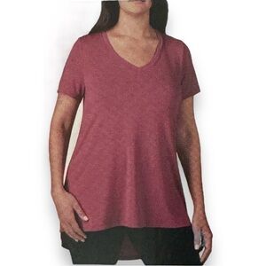 Members Mark Favorite Everyday Tee Wine S/S V-neck Shirt Top Size XXL NWOT